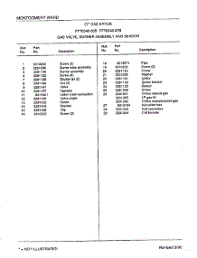 Gas Valve, Burner Assembly And Sensor Page 2 parts for Frigidaire Dryer 8348B from AppliancePartsPros.com
