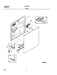 05 - Door parts for Frigidaire Dishwasher GLD2350RCB0 from AppliancePartsPros.com