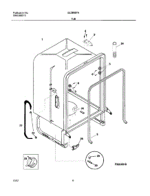 07 - Tub parts for Frigidaire Dishwasher GLDB957AB2 from AppliancePartsPros.com
