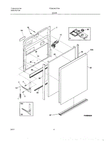 05 - Door parts for Frigidaire Dishwasher FDB634CFS4 from AppliancePartsPros.com