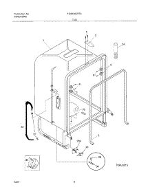 07 - Tub parts for Frigidaire Dishwasher FDB634CFS3 from AppliancePartsPros.com
