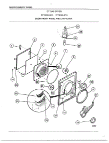 Door Front Panel And Lint Filter parts for Frigidaire Dryer 8589-80D from AppliancePartsPros.com