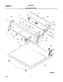 07 - Controls / Top Panel parts for Frigidaire Dryer CER3600AS1 from AppliancePartsPros.com