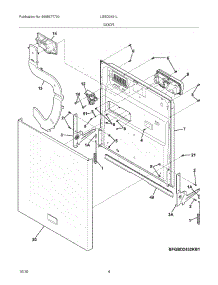 05 - Door parts for Frigidaire Dishwasher LGBD2431LQ0A from AppliancePartsPros.com