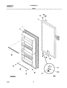 03 - Door parts for Frigidaire Freezer FFU09M2AW1 from AppliancePartsPros.com
