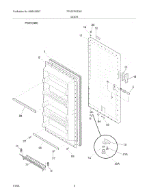 03 - Door parts for Frigidaire Freezer FFU20FK0DW1 from AppliancePartsPros.com