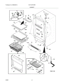 05 - Cabinet parts for Frigidaire Freezer GLFH21F8HWB from AppliancePartsPros.com