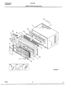Cabinet Front And Wrapper parts for Frigidaire Air Conditioner 5338009B from AppliancePartsPros.com