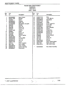 Room Air Conditioner Page 2 parts for Frigidaire Air Conditioner 5368000A from AppliancePartsPros.com