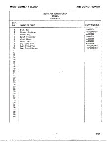 Air Conditioner Page 8 parts for Frigidaire Air Conditioner 5187A from AppliancePartsPros.com