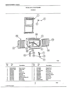 Room Air Conditioner Page 7 parts for Frigidaire Air Conditioner 5193004 from AppliancePartsPros.com