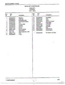 Room Air Conditioner Page 2 parts for Frigidaire Air Conditioner 5193004A from AppliancePartsPros.com