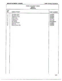 Air Conditioner Page 8 parts for Frigidaire Air Conditioner 5197A from AppliancePartsPros.com