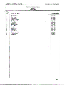 Air Conditioner Page 10 parts for Frigidaire Air Conditioner 5197A from AppliancePartsPros.com