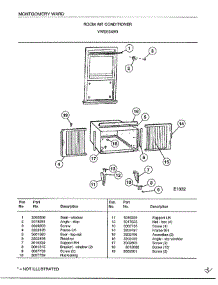 Room Air Conditioner Page 8 parts for Frigidaire Air Conditioner 5249G from AppliancePartsPros.com