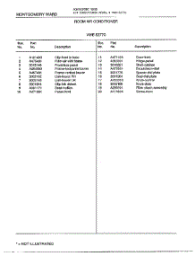 Room Air Conditioner Page 2 parts for Frigidaire Air Conditioner 5277C from AppliancePartsPros.com