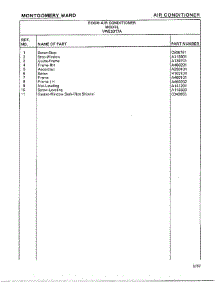 Air Conditioner Page 10 parts for Frigidaire Air Conditioner 5317A from AppliancePartsPros.com
