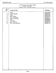 Cabinet Front / Shell Page 2 parts for Frigidaire Air Conditioner 5565B from AppliancePartsPros.com