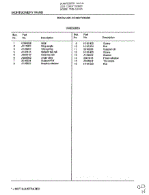 Room Air Conditioner Page 8 parts for Frigidaire Air Conditioner 5288A from AppliancePartsPros.com