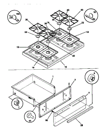 05 - Top / Drawer parts for Frigidaire Range 30-3852-00-05 from AppliancePartsPros.com