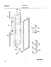 03 - Freezer Door parts for White Westinghouse Refrigerator WRS23MF5AS4 from AppliancePartsPros.com