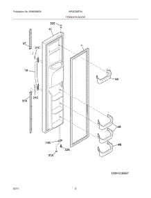 03 - Freezer Door parts for White Westinghouse Refrigerator WRS23MF5ASI from AppliancePartsPros.com