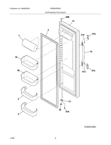 05 - Refrigerator Door parts for White Westinghouse Refrigerator WRS23MW3AQS from AppliancePartsPros.com