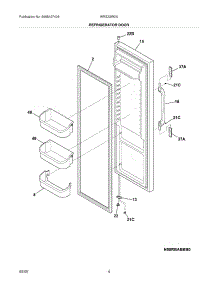 05 - Refrigerator Door parts for White Westinghouse Refrigerator WRS23W0AWE from AppliancePartsPros.com