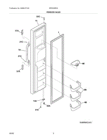 03 - Freezer Door parts for White Westinghouse Refrigerator WRS23W0AWF from AppliancePartsPros.com