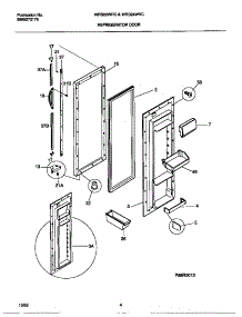 03 - Refrigerator Door parts for Frigidaire Refrigerator WRS24WRCW1 from AppliancePartsPros.com