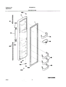 03 - Freezer Door parts for White Westinghouse Refrigerator WRS26MF5AW4 from AppliancePartsPros.com