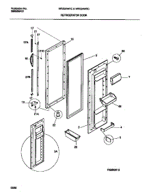 03 - Refrigerator Door parts for Frigidaire Refrigerator WRS22WRCW0 from AppliancePartsPros.com