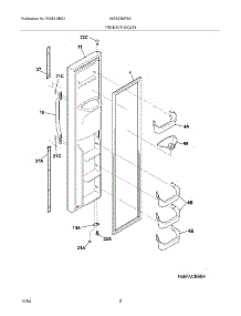 03 - Freezer Door parts for White Westinghouse Refrigerator WRS23MF5ASE from AppliancePartsPros.com