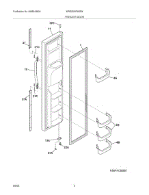 03 - Freezer Door parts for White Westinghouse Refrigerator WRS23MF5ASW from AppliancePartsPros.com