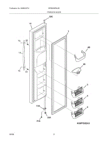 03 - Freezer Door parts for White Westinghouse Refrigerator WRS26MF8JS0 from AppliancePartsPros.com