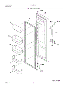05 - Refrigerator Door parts for White Westinghouse Refrigerator WRS23MW3AW7 from AppliancePartsPros.com