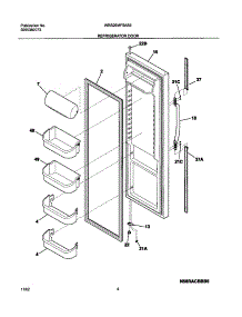 05 - Refrigerator Door parts for White Westinghouse Refrigerator WRS26MF5AS5 from AppliancePartsPros.com