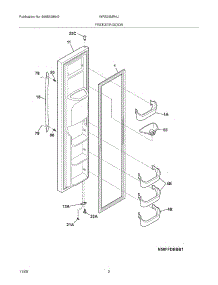 03 - Freezer Door parts for White Westinghouse Refrigerator WRS26MR4JS2 from AppliancePartsPros.com