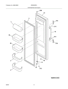 05 - Refrigerator Door parts for White Westinghouse Refrigerator WRS6R3EW1 from AppliancePartsPros.com