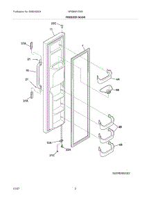 03 - Freezer Door parts for White Westinghouse Refrigerator WRS6W1EW9 from AppliancePartsPros.com