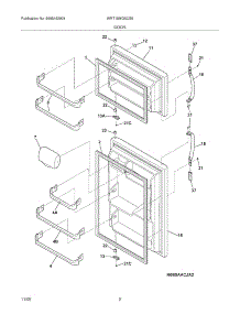 03 - Door parts for White Westinghouse Refrigerator WRT15MG5CS8 from AppliancePartsPros.com