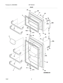 03 - Door parts for White Westinghouse Refrigerator WRT15MG4BQ1 from AppliancePartsPros.com