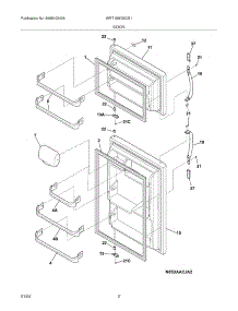 03 - Door parts for White Westinghouse Refrigerator WRT15MG5CS1 from AppliancePartsPros.com