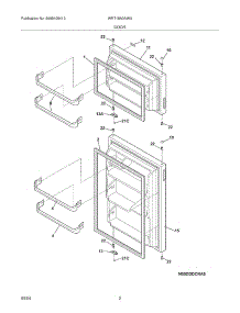 03 - Door parts for White Westinghouse Refrigerator WRT18A0AWA from AppliancePartsPros.com