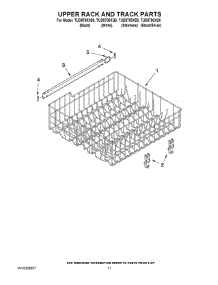 09 - Upper Rack And Track Parts parts for Estate Dishwasher TUD8700XS0 from AppliancePartsPros.com