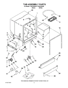 03 - Tub Assembly Parts parts for Estate Dishwasher TUD4700WU0 from AppliancePartsPros.com