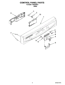 02 - Control Panel Parts parts for Estate Dishwasher TUD8700SQ1 from AppliancePartsPros.com