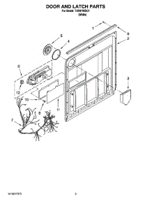 03 - Door And Latch Parts parts for Estate Dishwasher TUD8700SQ1 from AppliancePartsPros.com