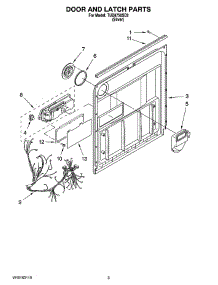 03 - Door And Latch Parts parts for Estate Dishwasher TUD8750SD2 from AppliancePartsPros.com