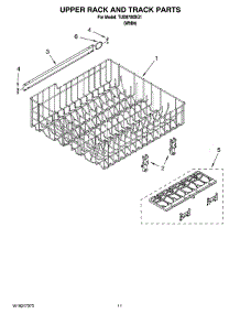 09 - Upper Rack And Track Parts parts for Estate Dishwasher TUD8700SQ1 from AppliancePartsPros.com
